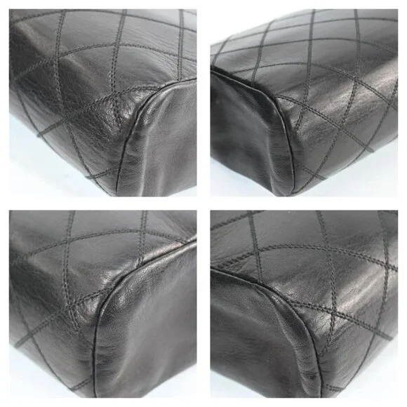 AUTHENTIC CHANEL Matelasse Black Leather Pouch Bag bsj797-121225 - Picture 6 of 16